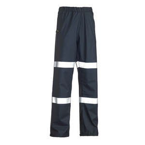 Waterproof Pants Over Trousers: Bisley Taped Stretch PU Rain Trouser, Navy