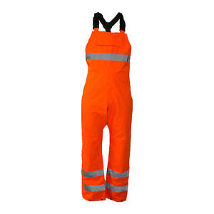 Waterproof Pants Over Trousers: Caution Hi Vis Bib Overtrouser, Orange