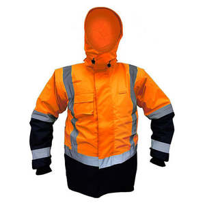 Waterproof Vests: Caution Fleece Lined Vest W/ Zip-off Sleeves