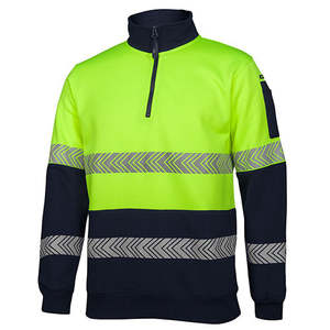 Hi Vis Sweatshirts Fleeces: JB's Hi Vis Half Zip Segmented Tape Fleece