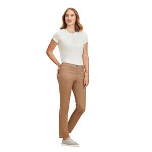 Womens Trousers Shorts: Biz Womens Slim Leg Stretch Chino Pant