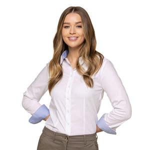 Womens Work Shirts: Bradford Womens Fine Oxford Long Sleeve Shirt