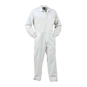 Work Overalls: Polycotton Food Industry Zip Overall, White
