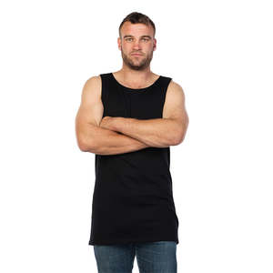 Work Singlets T Shirts: MKM Active Shearers Pure Wool Singlet, Black