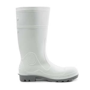 Work Safety Gumboots: Bison Food Industry Gumboot, White/Grey