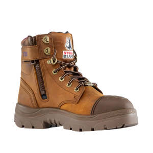 Steel Blue Argyle Ladies Zip Waterproof Safety Boot, Brown