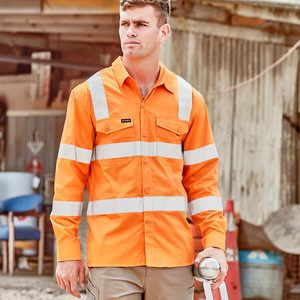 Clothing: Syzmik Bio Motion Taped Long Sleeve Shirt, Orange