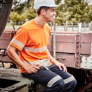 Clothing: Syzmik Hi Vis Segmented Tape Cotton T-Shirt