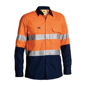 Clothing: Bisley X Airflow Hi Vis Taped Ripstop Long Sleeve Shirt