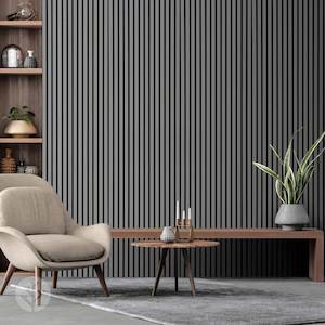 Wall Panelling: Acupanel® Coloured Dusty Grey Acoustic Slat Wall Panels