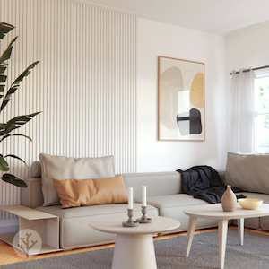 Acupanel® Coloured White Acoustic Slat Wall Panels