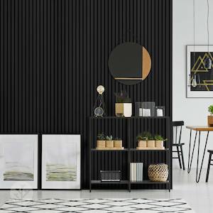 Wall Panelling: Acupanel® Coloured Black Acoustic Slat Wall Panels