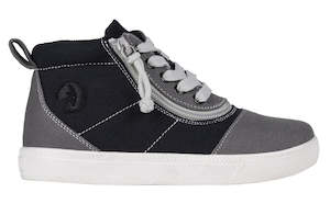 Big Kids: Grey Colorblock BILLY Short Wrap High Tops