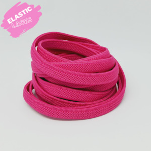 Footwear Accessories: Elastic Pink Raspberry Shoelaces
