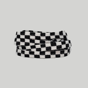 Black and white squarish shoelaces 120cm or 180cm