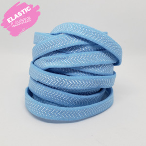 Shoe Laces: Elastic Light Blue Shoelaces