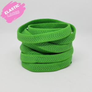 Footwear Accessories: Elastic Green Shoelaces