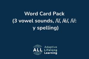 Word Card Pack (3 vowel sounds, /ī/, /ē/, /i/: y spelling)