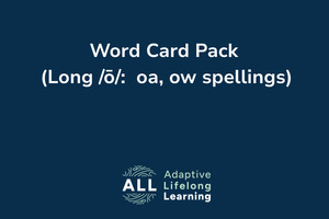 Word Card Pack (Long ō: oa, ow spellings)