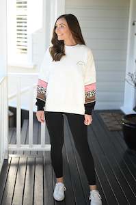 Top: Josie Sweatshirt - White