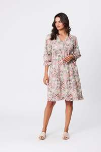 ROMANTIC PRINTED RUFFLE DRESS