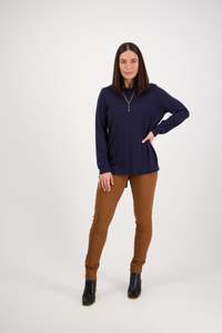 Vassalli: MERINO L/S BUTTON BACK