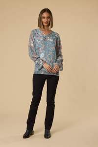 Democracy: BELLA RUFFLE CUFF LINED BLOUSE