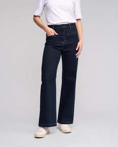 Womens Wear: WIDE LEG FULL LENGTH JEAN