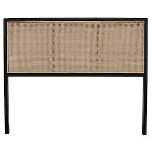 Headboards: Unison Rattan Headboard - Black Rattan