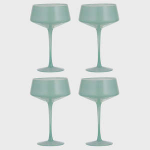 Chelsea Coupe Glasses 4PK - Mint
