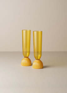 Mugs Cups Glassware Bar: Kairos Champagne Flute | Yellow Topaz | Set of 2