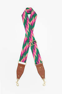 Bag Strap: Bag Strap - Pink & Green Chevron