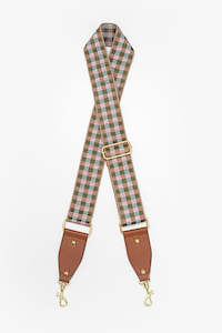 Bag Strap - Khaki & Blush Checked