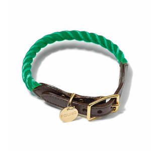 All Of The Pet Things: Miami Green Rope & Leather - Collar