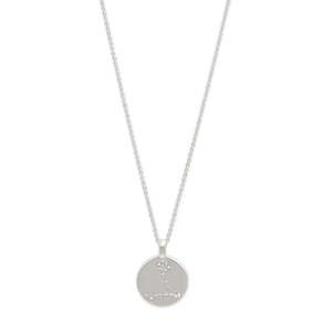 Pisces Zodiac Sign Necklace - Silver Plated - Crystal