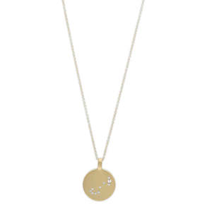 Jewellery: Scorpio Zodiac Sign Necklace - Gold Plated - Crystal