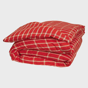 Remi Linen Quilt Cover - Scarlet