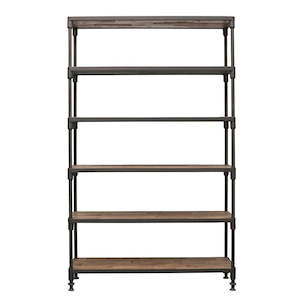 Cabinets Shelving: Industrial Metal Bookshelf - Medium