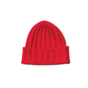 Kids Accessories: Merino Blend Ribbed Beanie - Flame