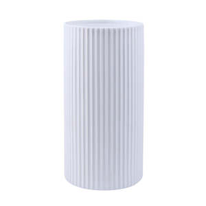 Cylindrical Lines Lamp Medium Matt White