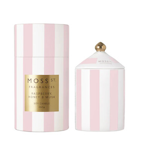 Home Fragrance Candles Diffusers: Moss St. Ceramic Candle 360g - Raspberry Honey & Musk