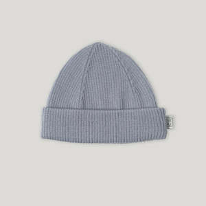 Kids Accessories: Merino Ribbed Beanie - Periwinkle