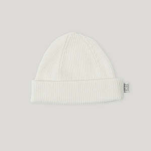 Kids Accessories: Merino Ribbed Beanie - Cream