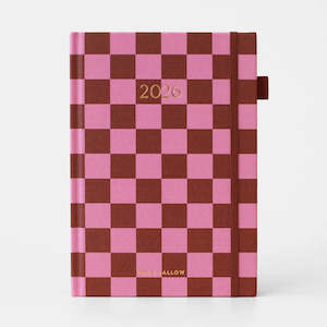 Journals Diaries: 2026 A5 Horizontal Planner - Cherry Check