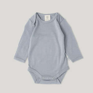 Baby Onesie Growsuits Zipsuits: Merino Bodysuit - Periwinkle