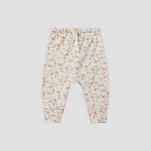 Girls Leggings Pants: DRAWSTRING PANT || FRENCH GARDEN - IVORY