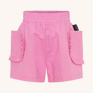 Girls Leggings Pants: Frill Pocket Short - Pink