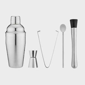 Aurora Silver 5pc Cocktail Set