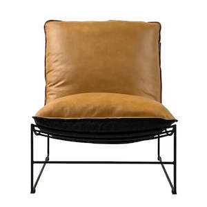 Armchairs Occasional Chairs: Leonardo Leather Lounge Chair - Cognac & Twilight