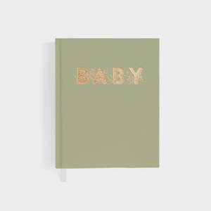 Journals Baby Books: Mini Baby Book Sage